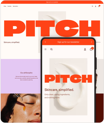 Pitch Shopify theme, mobile-friendly for bold e-commerce stores